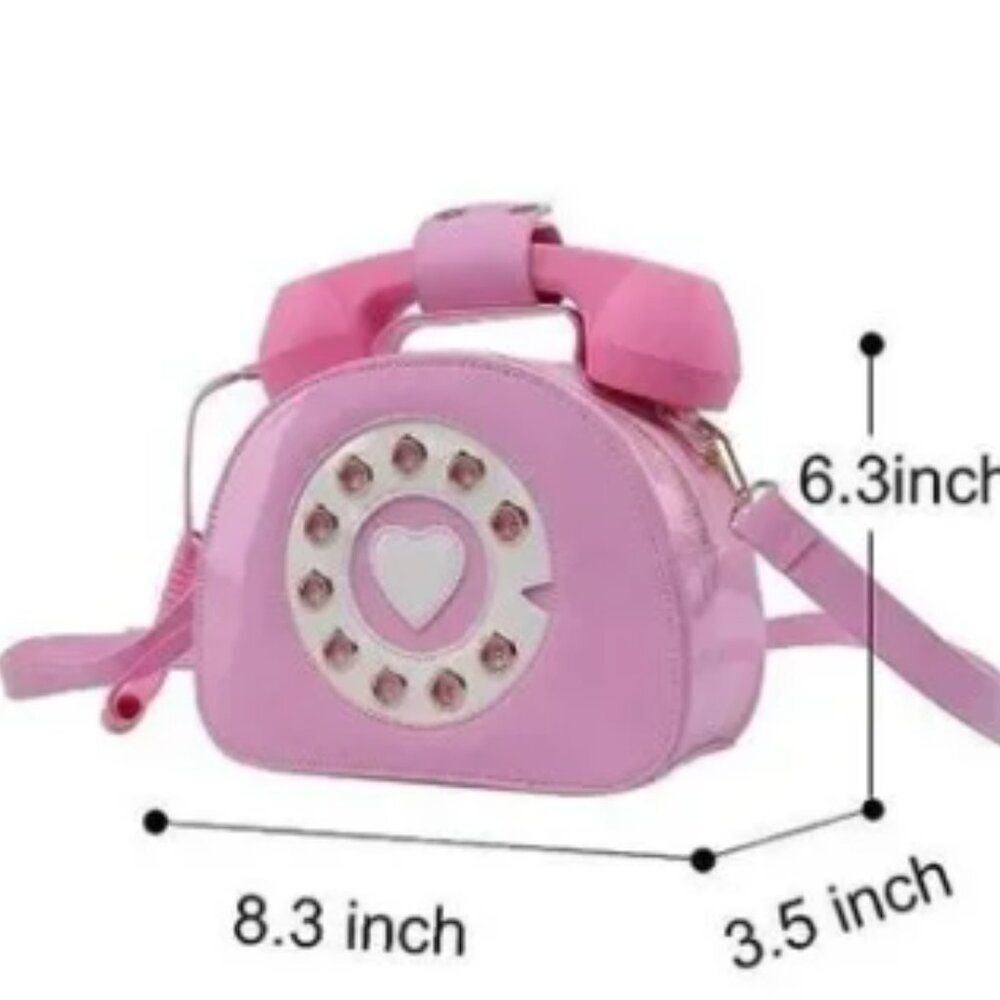 Pink Novelty Telephone Crossbody Bag - Ladies Fashion Handbag - Picture 16 of 16